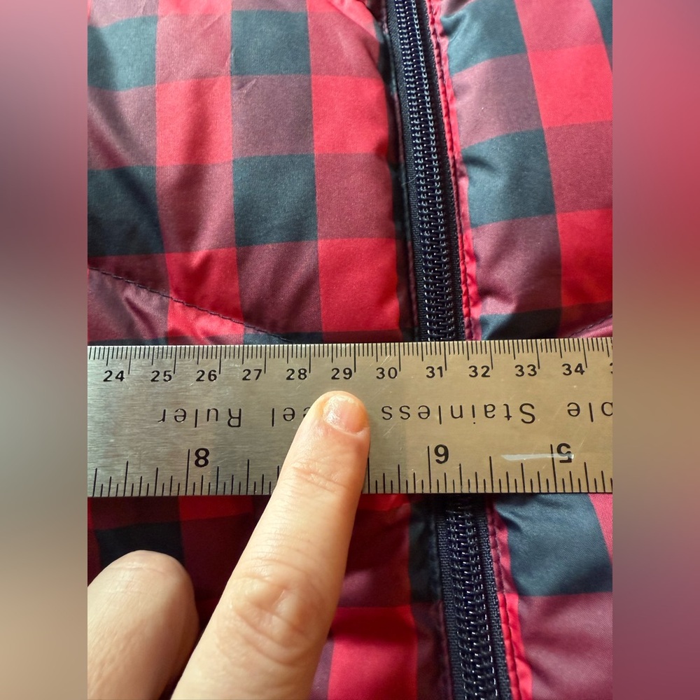 Lands' End Red and Black Checkered Puffer Vest - Picture 12 of 12
